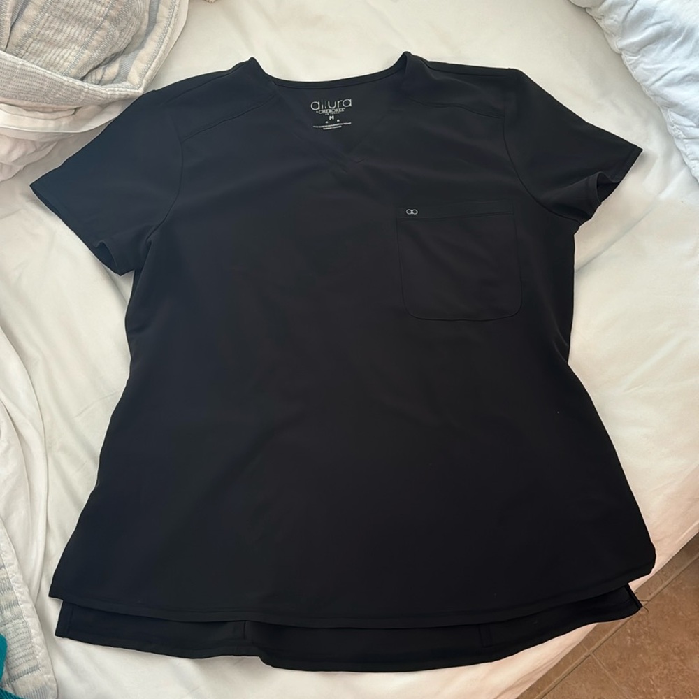 Allura by Cherokee Black Scrub Top